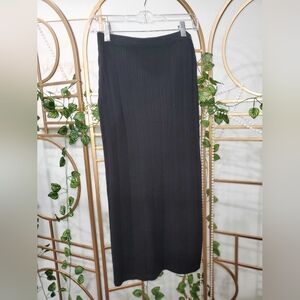 Midi Black Skirt with side Split